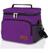 hombrima Insulated Lunch Box Bag, Travel Picnic Reusable Cool Bags with Adjustable Strap for Adul...