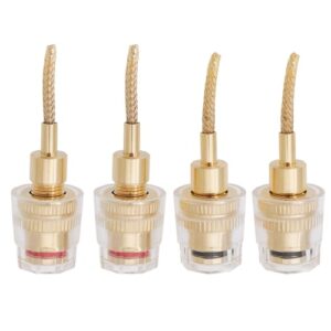 EMSea 4pcs 2mm Pin to Banana Female Gold-Plated Connector 4mm Banana Female to 2mm Pin Connector HIFI Cable Adapter Plug for Audio 16.5x44mm