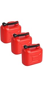 (Pack of 3) 10L Plastic Fuel Tank Cans – Durable Jerry Cans for Petrol, Diesel, and Oil Storage w...