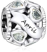NINGAN 925 sterling silver hollow beading charm Silver and rose gold birthstone birthday gift for...