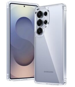 FNTCASE for Samsung Galaxy S25-Ultra Case: Military Grade Drop Protection Anti Yellowing Cell Phone Cover - Rugged Shockproof Protective Bumper Transparent Cases(Clear)