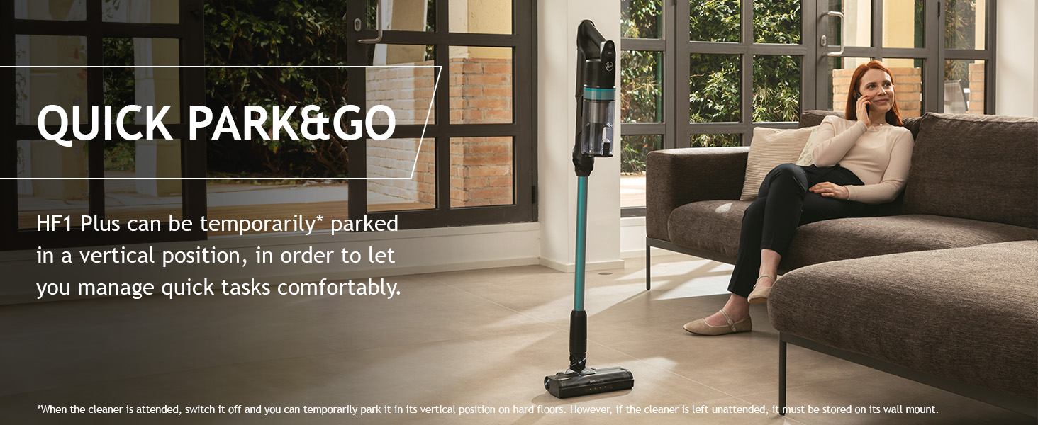 hoover vacuum cordless stick vacuum cleaner park&go upright stand store easily