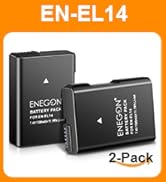 ENEGON Replacement Battery (2-Pack) and Rapid Dual Charger Kit for Nikon EN-EL14 / EN-EL14a and C...