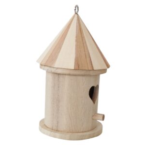 BESPORTBLE Bird Wooden House Diy Unfinished Wooden Birdhouse Craft Kit Heart Shaped Door Bird Feeder House for Birds Outdoor Nesting Box for to Paint and Decorate Bird Nest House