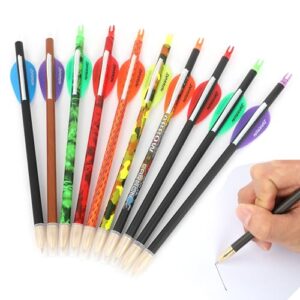 Poearcus Archery Arrow Pen 9.17’ Arrow Shape Writing Pen 0.5mm Smooth Writing Pen Suitable for Gift and Ornament Writing. (Mixed carbon green)