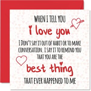 Cute Valentines Card for Him Her - I Love You