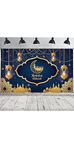 Ramadan Mubarak Banner 2025, Extra Large Fabric Eid Kareem Backdrop for Decorations, 72 x 44 Inch...