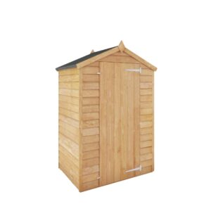 WALTONS | 3 x 4 Overlap Outdoor Garden Shed | Windowless | Single Door | Apex Roof | 7mm Overlap Cladding | Wooden Storage Sheds | 3 x 4 3ft 4ft (3ft x 4ft)