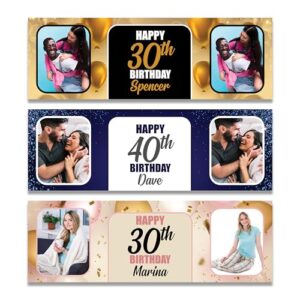 Personalised Birthday banner for Girls for Boys for her for him 1st 2nd 16th 18th 21st 30th 40th 50th 60th 70th 80th Custom Party Banne