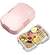 hombrima Kids Lunch Box, Bento Boxes Food Storage Container With 6 Compartments for Children Adul...
