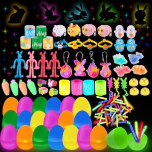 Amy&Benton Easter Egg with 144 Glow Sticks and Novelty Toy for Easter Party Game