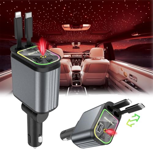 4 in 1 Retractable Starry Stars Projection Car Charger
