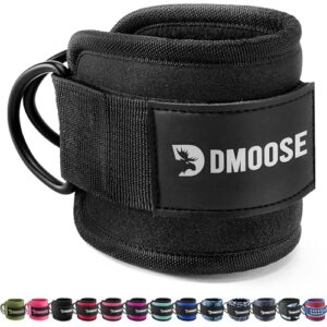 DMoose Fitness Ankle Straps for Cable Machines - One Size Fit with Premium Padding