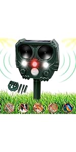 Joomouney Cat Repellent Garden,Ultrasonic Cat Deterrent Solar Animal Scarer Deterrent with PIR Se...