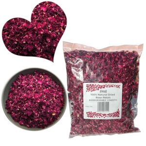 EKODE™ Biodegradable Confetti Wedding - 100% Natural Dried Rose Petals Confetti 2 Liters (30 Guests) | 140G Eco Friendly Dried Flower Confetti Petals for wedding