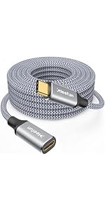 CLEEFUN USB C Extension Cable 4m, [USB 3.2/5Gbps] 4K 60Hz 100W Type C to C Fast Charge & Sync Nyl...