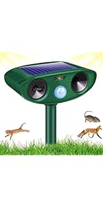 Joomouney Cat Repellent Garden, Ultrasonic Cat Deterrent Garden Solar Ultrasonic Animal Scarer Fo...