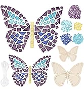WEBEEDY Make 2 Butterfly Glass Mosaic Kit Creativity DIY Mosaic Glass Kit forAdults Include Glass...