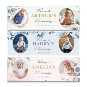 Personalised Photo Christening Banner