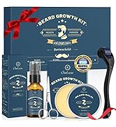 Upgraded Beard Grooming Kit for Men, 10 in 1 Beard Growth Care Set W/Beard Shampoo, Beard Oil, 2 ...