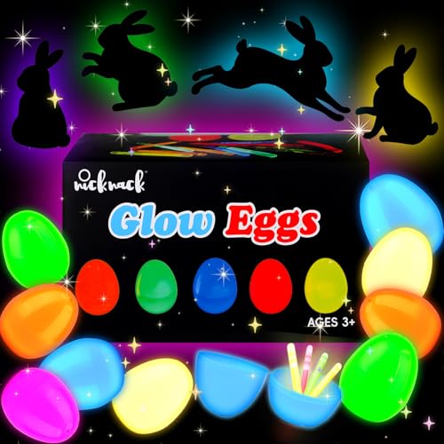 icknack 128PCS Mini Glow Sticks Party Packs with 32PCS Easter Eggs