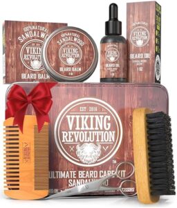 Viking Revolution - Beard Grooming Kit for Men - Ultimate Beard Kit with 100% Boar Beard Brush