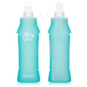 Meng Jiaran 2 Pack Soft Flask 500ml Running Water Bottle Collapsible Water Bottles Reusable Handheld Water Bottle Running Lightweight Running Water Pouch for Hiking Cycling Climbing Maratho