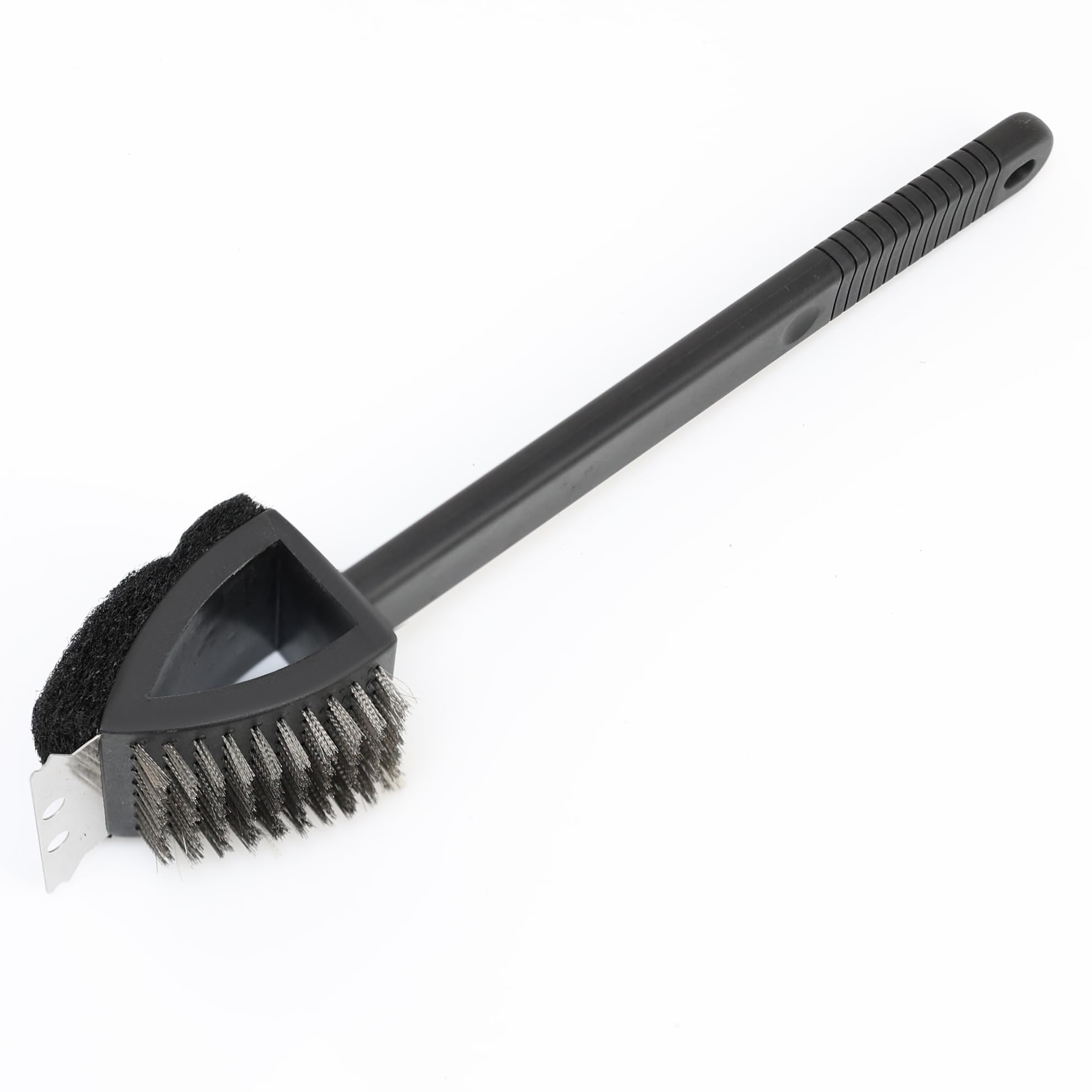 DIVCHI 3-in-1 BBQ Grill Cleaning Brush Heavy-Duty Long Handle Grates Cleaner Barbecue Brush with Scraper & Scrub Pad for Gas