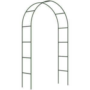 ZENO Garden Arch 2.4M | Heavy Duty Metal Garden Arch | Green Garden Frame Arch for Climbing Plants | Garden Arch for Outdoor