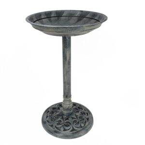 DIVCHI Bird Bath for Garden Freestanding Birdbaths Wild Birds Baths Feeder Bowl Pedestal Birdbath for Outdoors Patio Yard & Lawn Décor (Grey Classic Bird Bath)