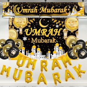 HONMOK 24pcs Umrah Mubarak Decoration