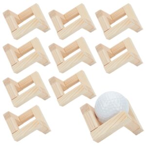 WEBEEDY 10 PCS Golf Ball Holder Wooden Golf Ball Display Rack Bases Hand Made Golf Ball Baseball Stand Holder Mini Cube Display Stand for Single Golf Balls Baseball(7x7.8 cm/2.8x3.1 Inch)