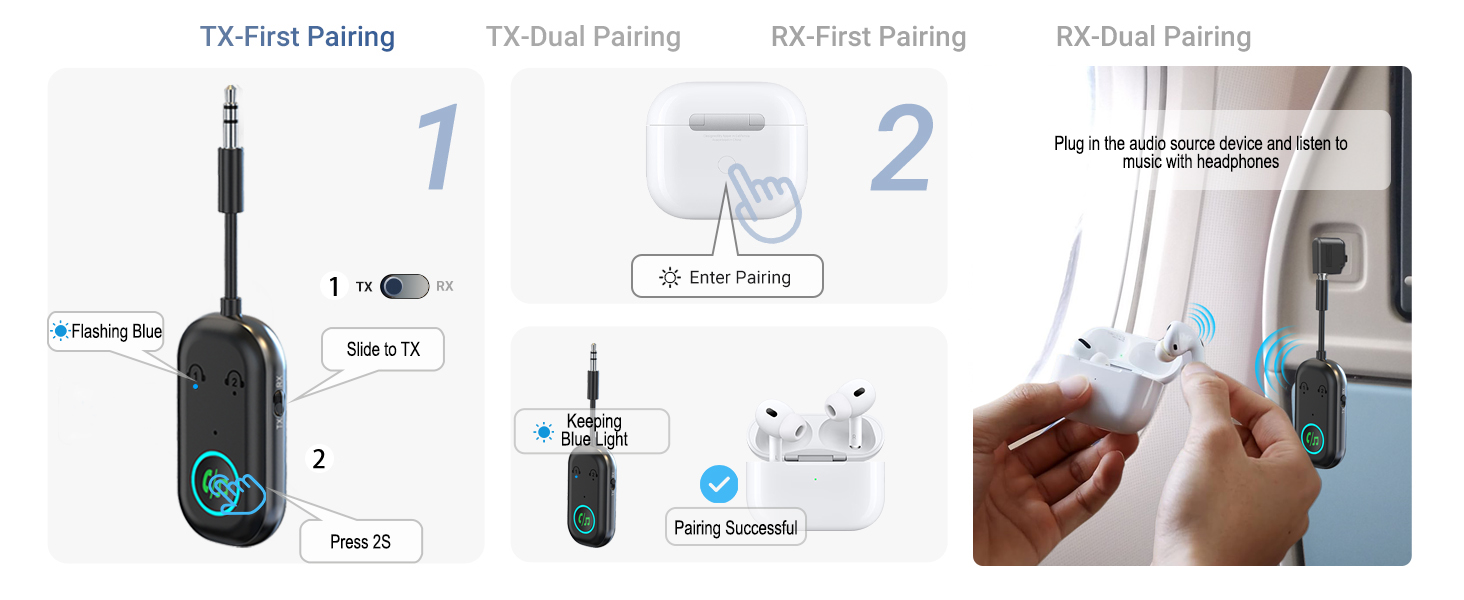 plane bluetooth headphone adaptor,bluetooth receiver for headphones,bluetooth adapter for plane