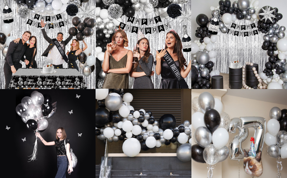 black birthday decorations