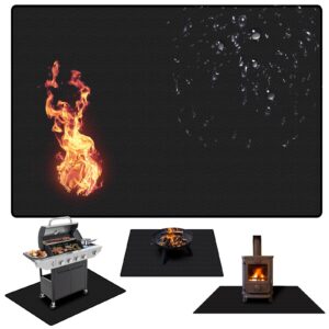 PELLOR Fire Pit Mat - 100 * 150 cm Fire Retardant & Heat Proof Protective Mat for Decking