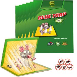 EIRAZ Premium Pack Of 6 Mouse and Rat Traps - Effective Sticky Pads & Glue Traps for Home Pest Control