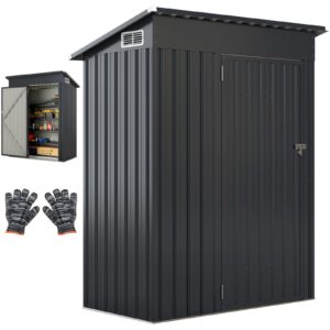 COSTWAY 5 x 3ft Metal Garden Shed