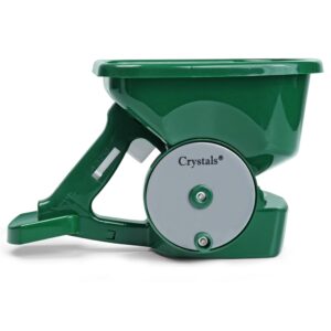 Crystals Seed Spreader Handheld - Rotary Grass Seed Spreader and Lawn Feed Spreader - Lawn Fertiliser Spreader Hand Held