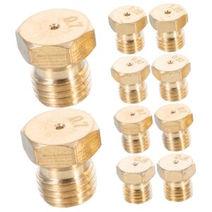 BESPORTBLE 1set Stove Gas Stove Nozzle Household Gas Stove Valve Household Gas Furnace Parts Home Gas Jet Nozzle Home Gas Part Home Gas Nozzle Household Gas Stove Parts Golden Brass 10pcs