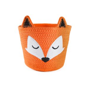 JOULIR Animal Storage Cotton Foldable Organizer Cute Design 25x25x25cm for Bedroom Desk Bathroom Small Clothes Storage Toy basket kids storage basket toy basket storage(FOX)