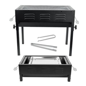 Crystals Portable BBQ Grill - Large Stainless Steel Charcoal Barbecue Grill for Garden