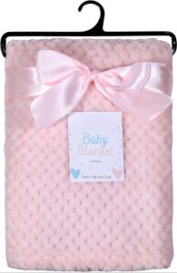 Baby Boys/Girls Supersoft Blanket Waffle Textured Honeycomb Design Cuddly and Cozy (Pink