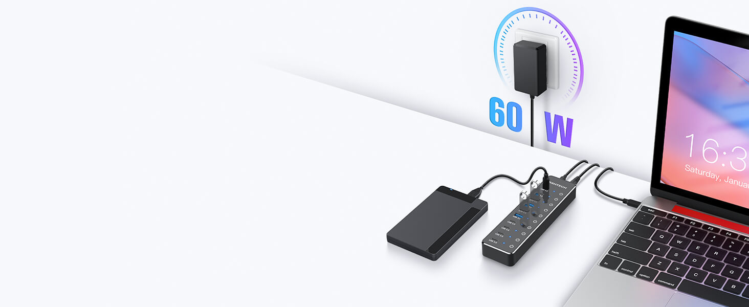 RSHTECH POWERED USB HUB 3.0