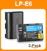 ENEGON LP-E6 Replacement Battery (2-Pack) and Smart LED Dual USB Charger for Canon LP-E6, LP-E6N ...