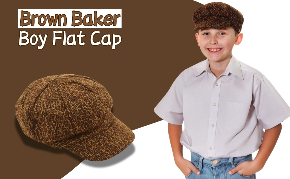 Brown Baker Boy Flat Cap