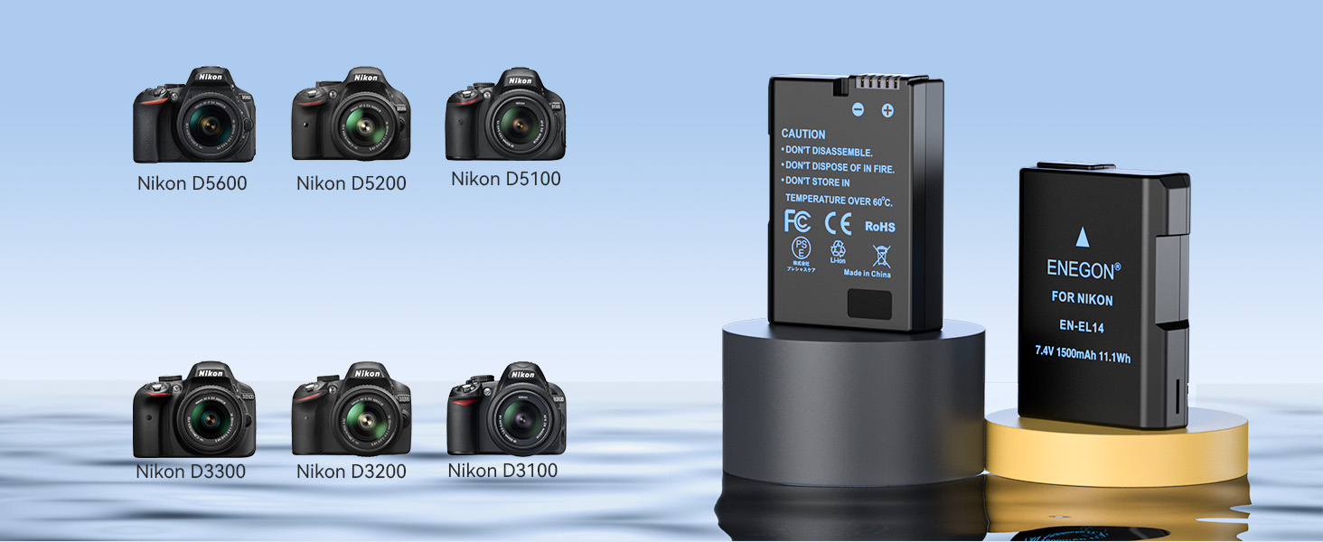 ENEGON Replacement batteries for nikon en-el14
