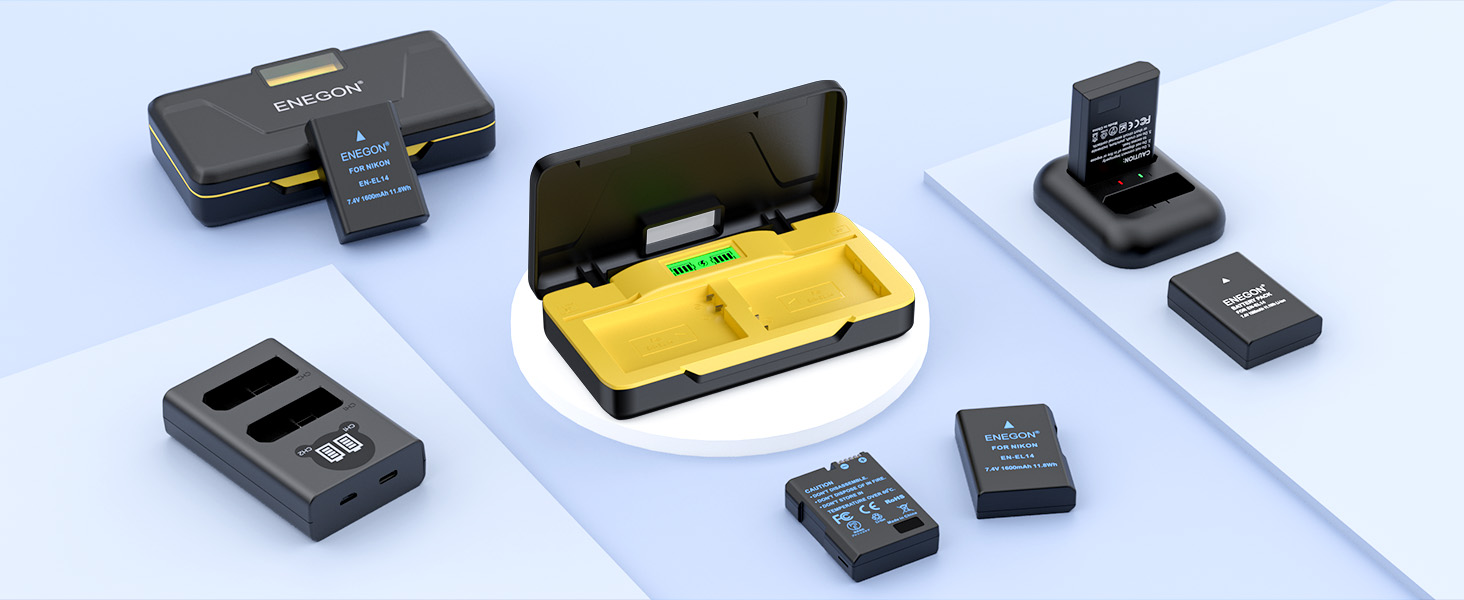 ENEGON EN-EL14 Dual Battery Charger for Nikon 