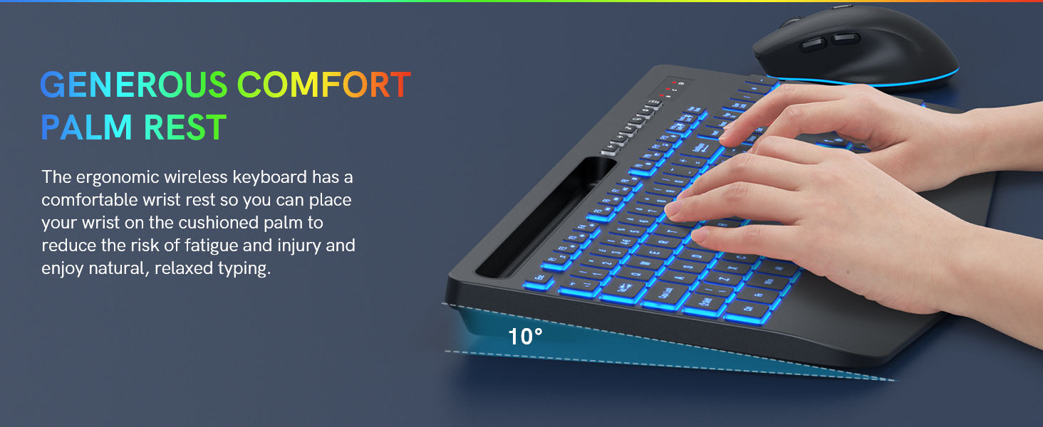 Rechargeable Ergonomic Keyboard with Phone Holder