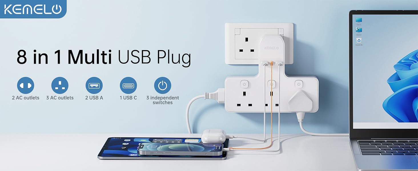 8 in 1 plug extension socket
