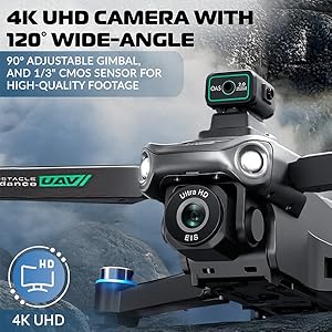 5G GPS Drone with Brushless Motor - 6 Axis Drones for Adults, Kids - 75min Flight Time
